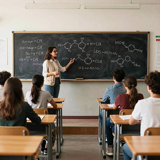 Chemistry Teacher in Modern Classroom