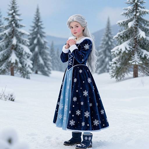 Winter Princess Rapunzel in Velvet Dress