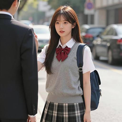 Casual Street Style with Asian Woman