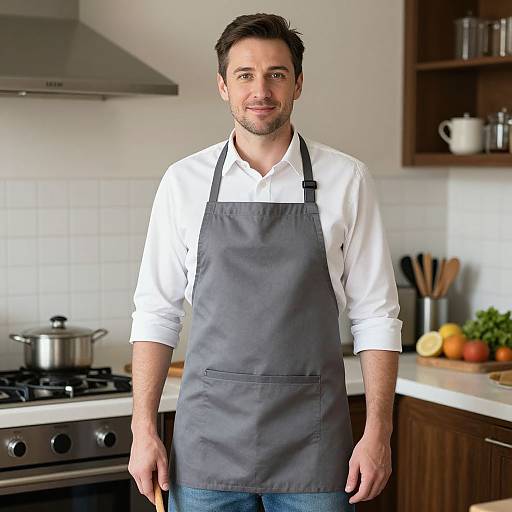 Friendly Man Cooking in Cozy Kitchen