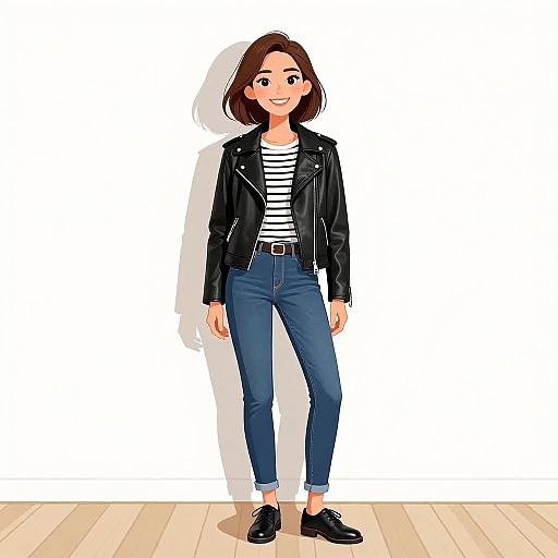 Smiling Woman in Casual Streetwear