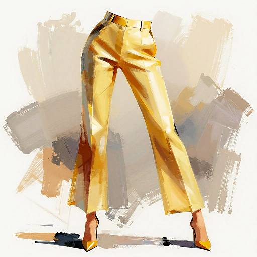 Abstract Blonde Pants Fashion Illustration