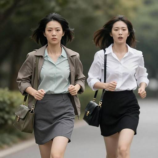 Dynamic Outdoor Running Women in Action