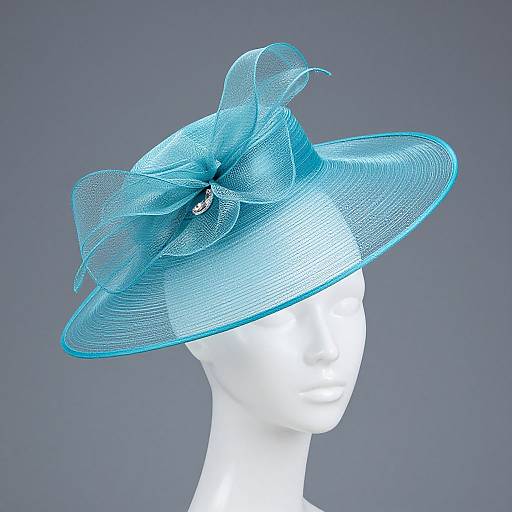 Turquoise Bridal Kentucky Derby Hat