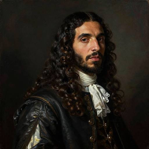 Drake Renaissance Portrait with Flowing Hair