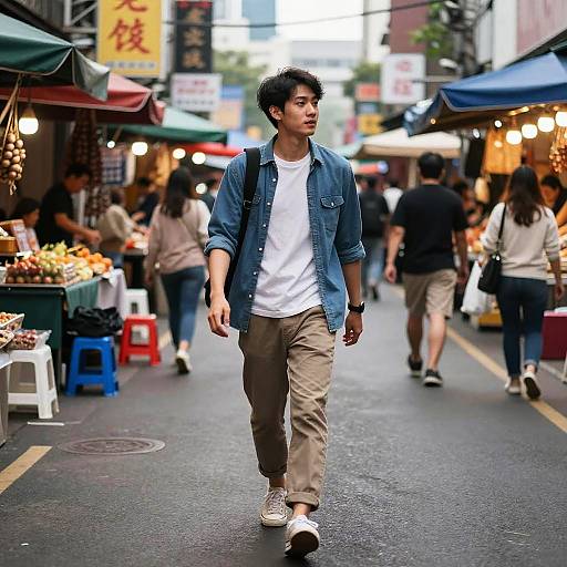 Candid Urban Street Market Scene