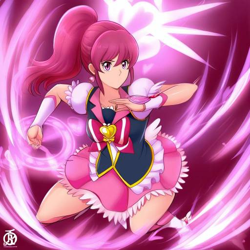 Illustration of Aino megumi, happinesscharge precure! in the style of Revolverwing