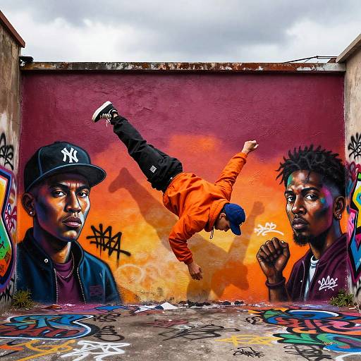 Vibrant Breakdancer Alley Mural