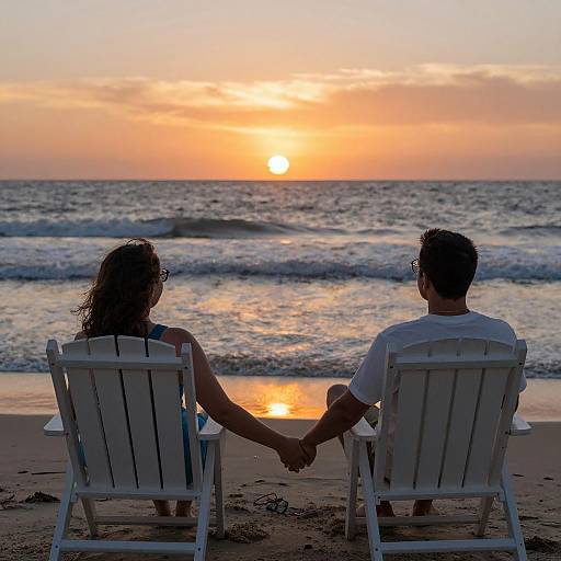 Romantic Sunset by the Ocean