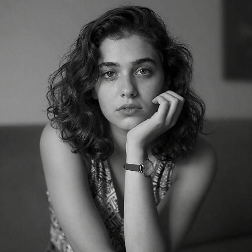 Moody Black-and-White Portrait of a Woman