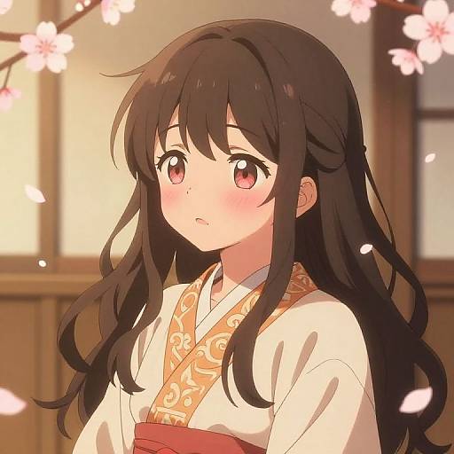 Blushing Anime Girls in Cozy Indoors