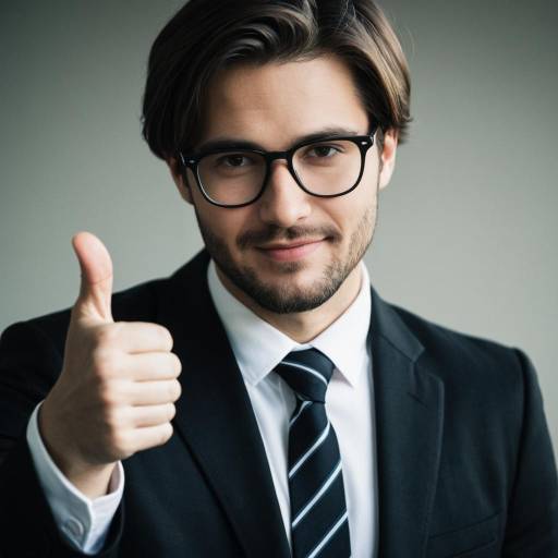 Formal Male Portrait with Thumbs Up