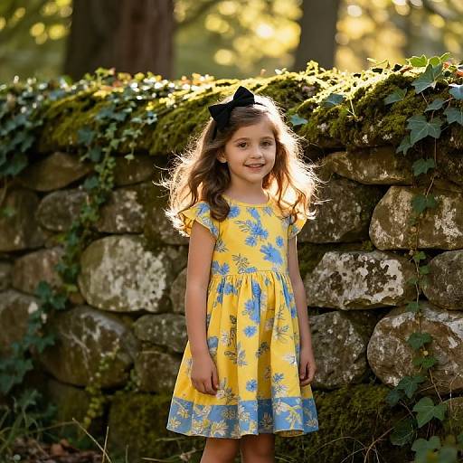 Joyful Girl in Enchanted Forest