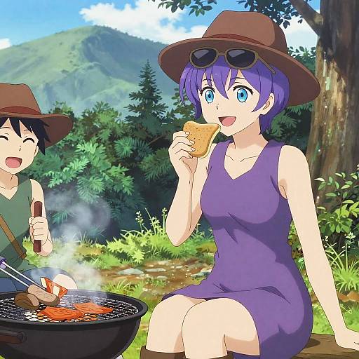 Adachi Rei Outdoor Grilling Scene