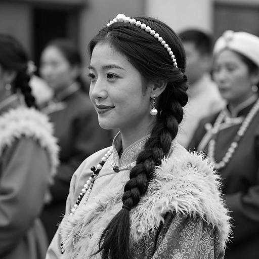 Elegant Woman in Classic Black and White