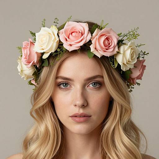 Blonde Woman with Handmade Floral Crown