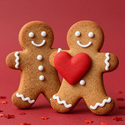 Cute Gingerbread Man with Heart