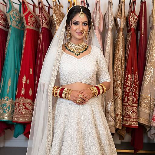Elegant Indian Bride in Bridal Gown