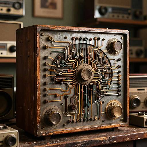 Vintage AI in Analog Tech Fusion