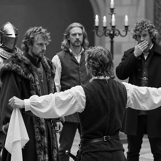 Dramatic Black and White Period Scene