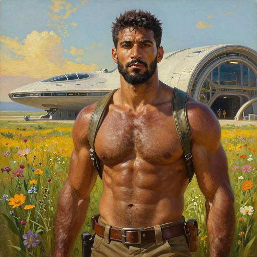 Glossy Oil Portrait of Bedouin Pilot