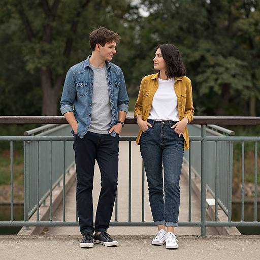Man and Woman on Bridge