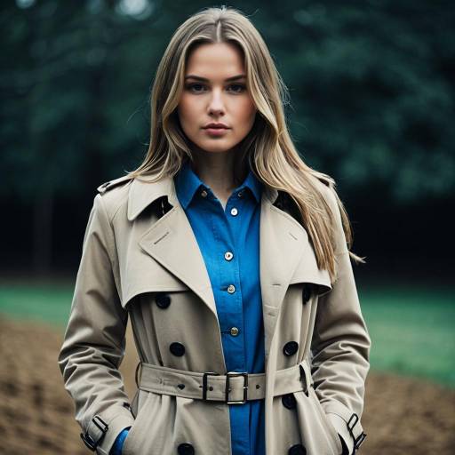 Stylish Girl in a Brown Trench Coat