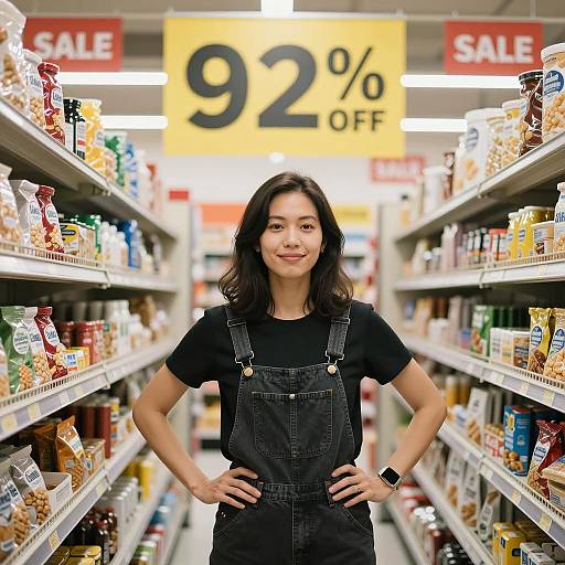 Confident Shopper in Sale Aisle