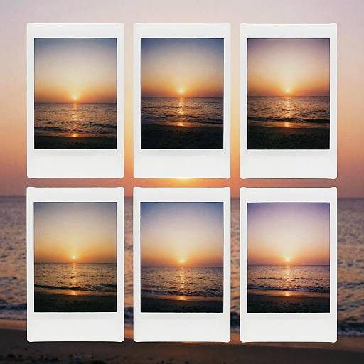 Retro Polaroid Collage at Sunset