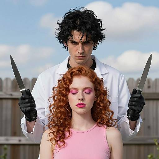 Intense Man and Relaxed Woman Portrait