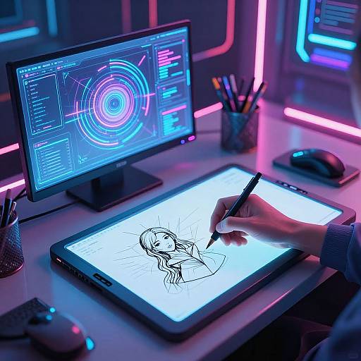 Futuristic AI-Driven Creative Workspace