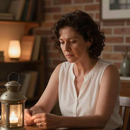 Contemplative Reflection in a Cozy Space