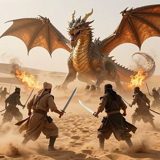 Epic Battle: Muslim Warrior vs Sand Dragon