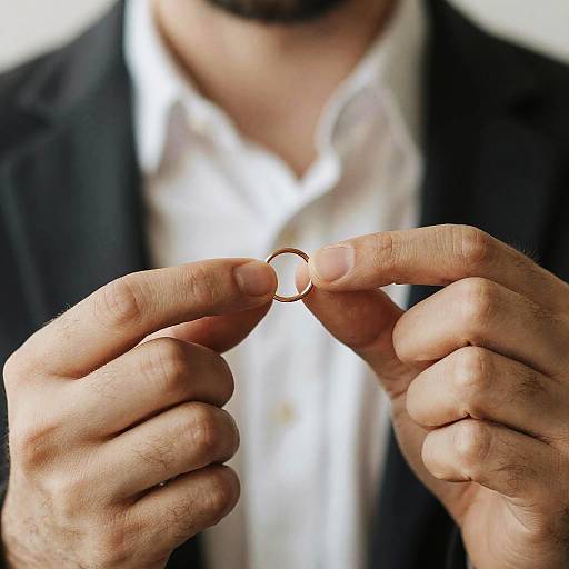 Close-Up of Hands Holding Brown Ring