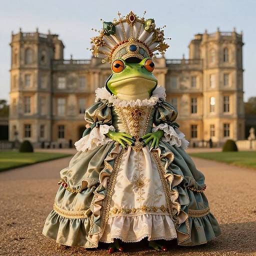 Anthropomorphic Frog in Baroque Dress