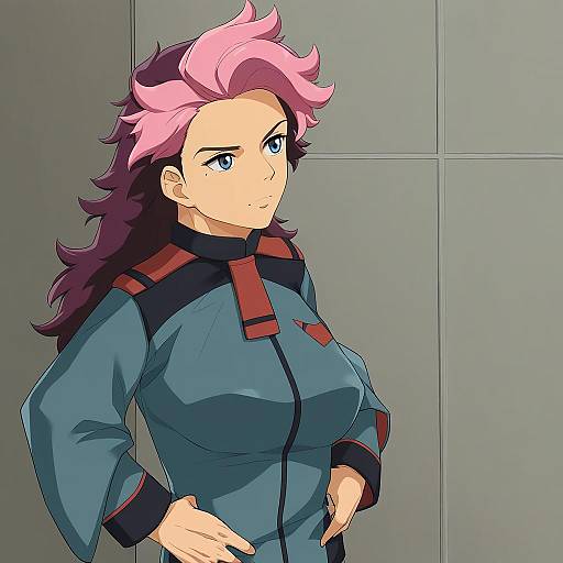 Illustration of Guel jeturk, gundam in the style of Haruhisky