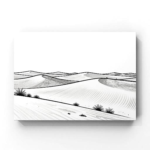 Minimalistic Monochrome Desert Landscape