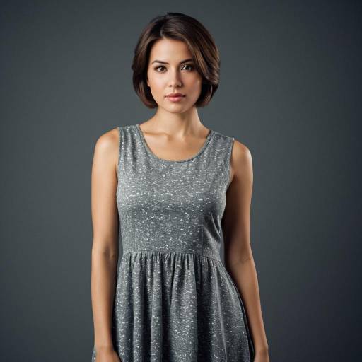 Female Model in Smart Grey Dress