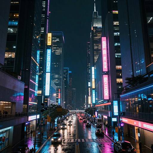 Futuristic Cyberpunk Night Cityscape