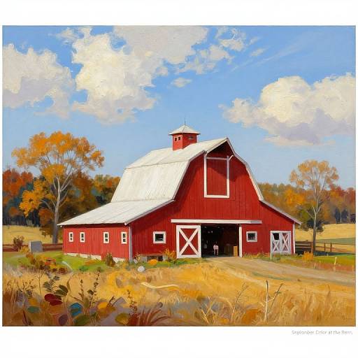 September Color at the Barn Painting