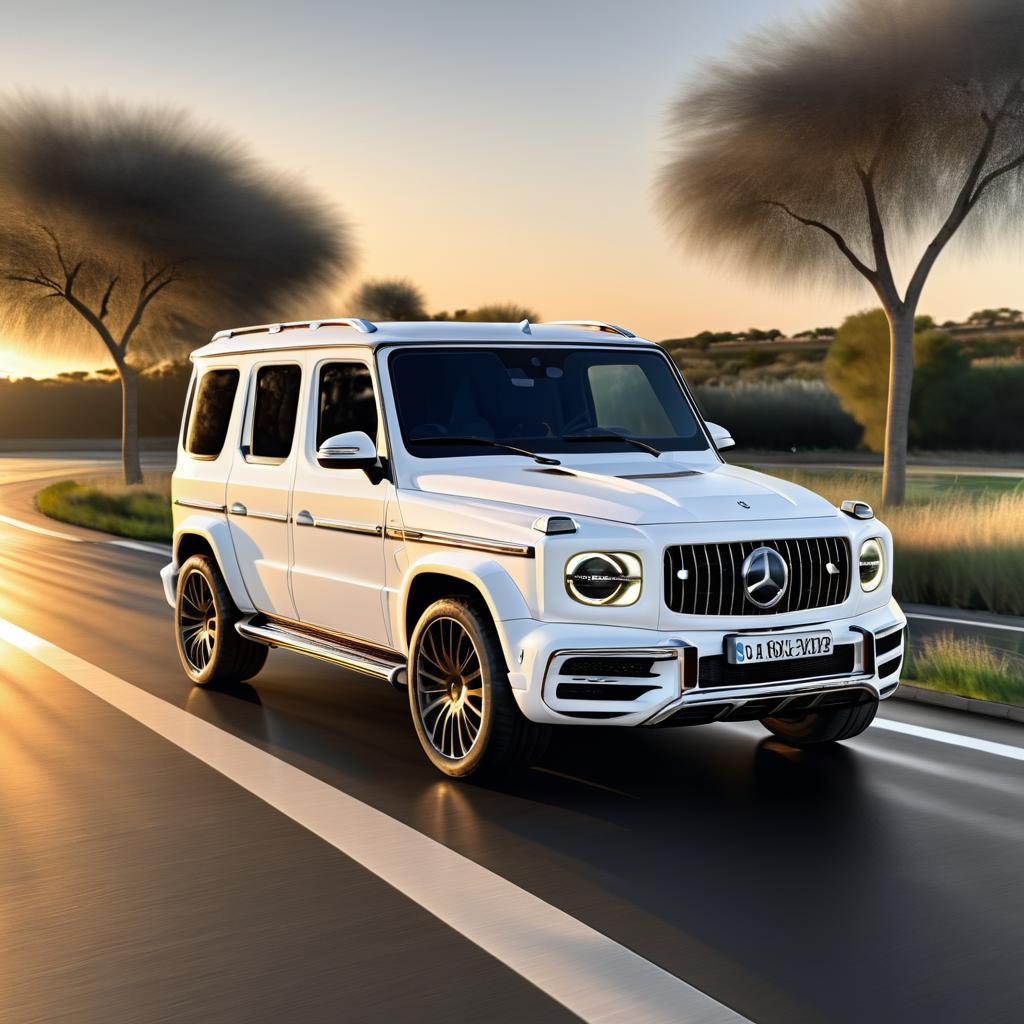 Hyper-Realistic White Mercedes-Benz G-Class