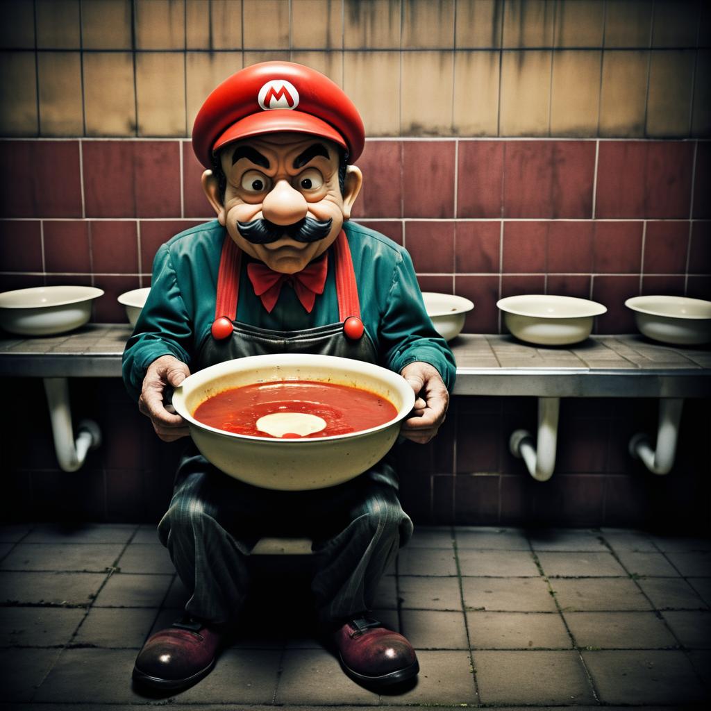 Demented Mario Waiting for Soup