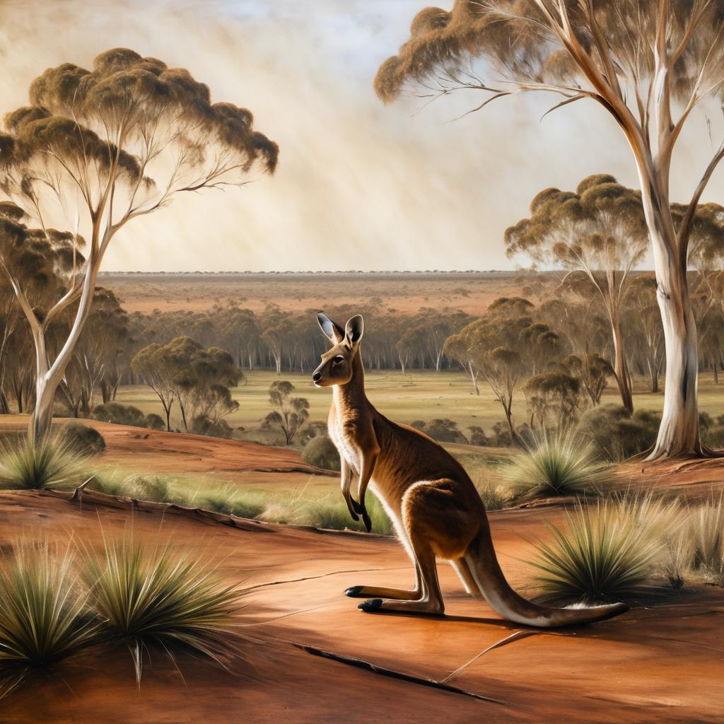 Kangaroo in Outback - Naturalism Style