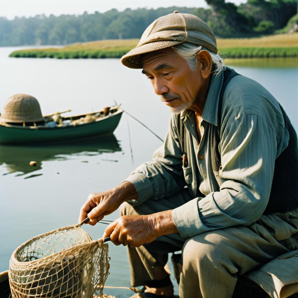 Cinematic Portrait of an Elderly Fisherman