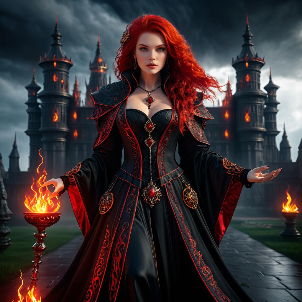 Cunning Sorceress in a Dark Castle