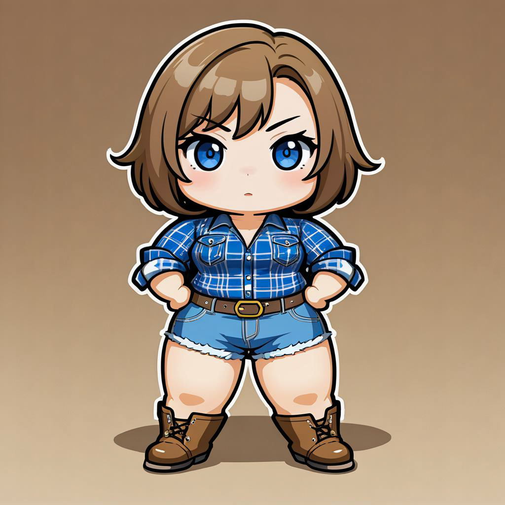 Chibi Cowgirl in Desert Gradient Style