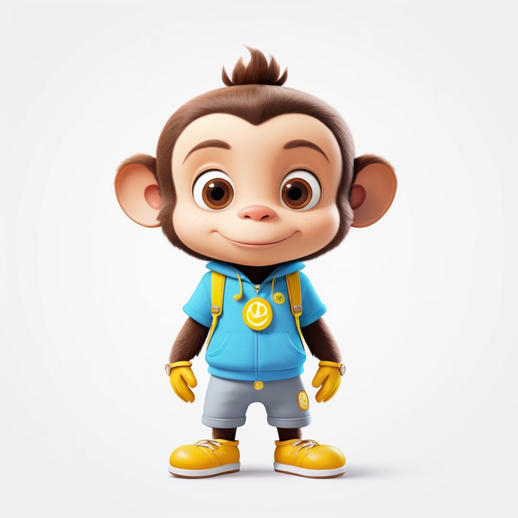 Cute Trendy 2D Monkey Character Design