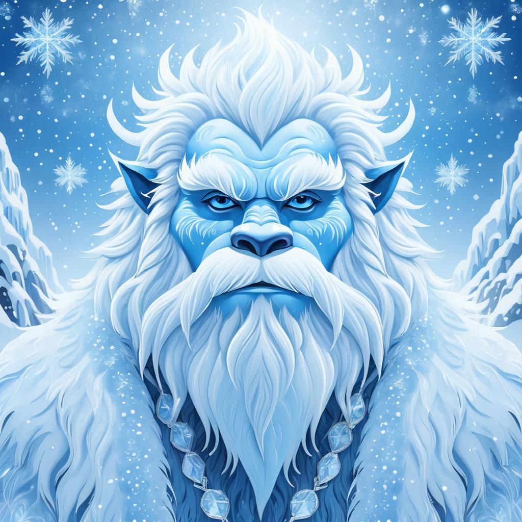 Majestic Yeti Portrait in Icy Landscape