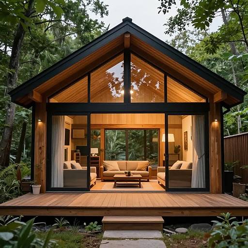 Modern Wooden Cabin with Glass Windows