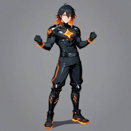 Mischievous Young Boy with Raven Hair Mischievous Young Boy with Raven Hair
